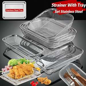 Passoire et passoire en acier inoxydable épais pour égoutter les fruits et légumes et frire les aliments - Product Image 5