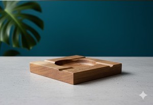 ที่เขี่ยบุหรี่พกพาไม้แกะสลักทรงสี่เหลี่ยมสไตล์อเมริกันสมัยใหม่ คุณภาพเยี่ยม ใช้ได้ทั้งในบ้านและนอกบ้าน วางบนโต๊ะได้ ราคาสุดคุ้ม - Product Image 6