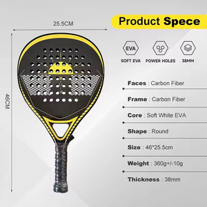 Raquettes de padel de haute qualité fabriquées en usine, personnalisation de raquettes de padel, faible MOQ, service OEM et ODM, raquettes de tennis - Product Image 4