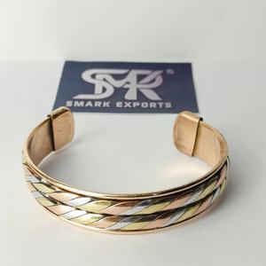 Plain Traditional <b>Magnetic</b> Copper Bangle Adjustable Open Cuff Handmade Lightweight Smooth Finish with Embedded Magnets Unisex - Product Image 3