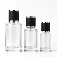 Flacon de parfum en verre de luxe 30ml 50ml 100ml, flacon de parfum rond vide, flacon de parfum en verre transparent imprimé à l'écran, boîte de parfum en verre transparent