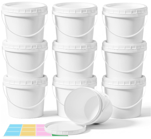 Fabriqué en Chine, seau en plastique blanc et noir <span class=keywords><strong>SDPAC</strong></span> avec couvercle et poignée pour le rangement, conteneur pour la maison et le ménage - Product Image 2