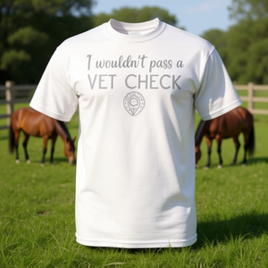 Camiseta divertida para amantes de los caballos ecuestres: No pasaría un control veterinario - Para juegos de palabras y diversión - Product Image 3