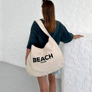 Sac élégant en coton recyclé écologique Poche polyvalente Toutes les saisons Utilisation pour les aventures de voyage à la plage décontractées pour les autres - Product Image 2
