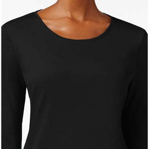 Maglia a Maniche Lunghe da Donna Charter Club XL/XL in Cotone Pima Traspirante, Stile Casual in Raso e Seta con Logo Ricamato, Colore Nero - Product Image 2