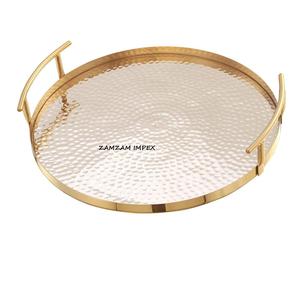 ถาดเสิร์ฟและจานตกแต่งทำจากเหล็กอเนกประสงค์รูปทรงเรขาคณิตทรงกลมที่ทันสมัยสำหรับทุกโอกาส - Product Image 1