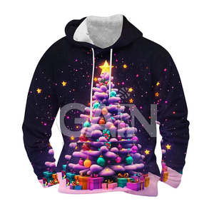 Sudaderas de Navidad de alta calidad hechas en fábrica logotipo personalizado sudaderas con capucha de Navidad al por mayor para hombres en venta - Product Image 2