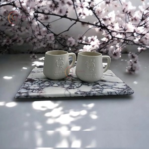 Planche à découper de cuisine en marbre brillant pur design fantaisie planche à découper rectangulaire personnalisée en gros blocs à découper blancs et bruns - Product Image 6