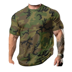Camiseta de Manga Corta para Hombre, Modelo 2026, Marca KJ, para Exteriores, de Seda/Algodón, Cuello Redondo, Secado Rápido, Estilo Militar - Product Image 1