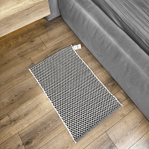 Soma Black Recycled Cotton <b>Rug</b> Handwoven Indoor Floor Mat 50x80 cm - Product Image 2
