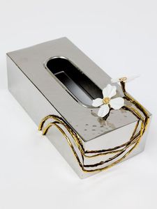 Boîte de papier de serviette en acier inoxydable finition polie miroir décor à la maison attrayant pour l'organisation de stockage de mouchoirs en métal - Product Image 6