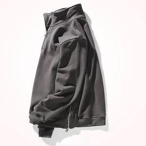 Vente chaude hommes demi fermeture éclair pull sweat sur mesure plaine contraste tissu couleurs quart fermeture éclair pull à capuche solide - Product Image 3