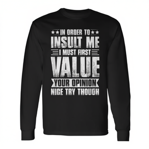 T-shirt à manches longues « Value First Self-Worth Insult », produit promotionnel de catégorie - Product Image 2