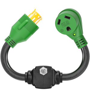 Enchufe adaptador de disyuntor de generador 30AMP a 30AMP con luz indicadora Protector de sobrecarga RV - Product Image 3