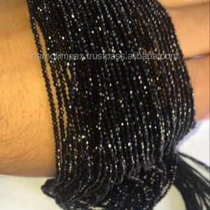 Spinelle noir vente chaude perles de pierres précieuses noires naturelles coupe à facettes gemmes en vrac perles de spinelle pour bijoux