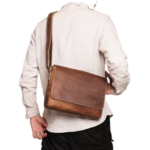 Hot Sale Design Men's Eco-friendly Genuine Leather Crossbody <b>Bags</b> 30-40L Capacity <b>Outdoor</b> Sports Sling <b>Bags</b> - Product Image 4