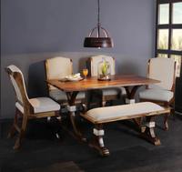 Ensemble de salle à manger moderne de luxe personnalisé 6 places, chaises en bois massif, pliables, extensibles, écologiques, pour hôtels, écoles, centres commerciaux, salons