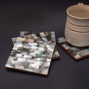 Plato de Té Decorativo con Incrustaciones de Nácar Hecho a Mano, Posavasos de Concha de Nácar, Estilo Europeo, Duradero, con Logotipo Personalizado en Relieve - Product Image 5