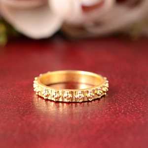 Anillo minimalista de latón con textura de cuentas, chapado en oro de 18k, anillo de banda al por mayor para mujer - Product Image 5