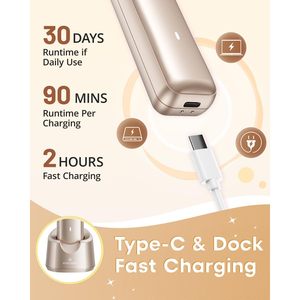 Tondeuse électrique rechargeable pour femme, rasoir indolore en céramique pour l'épilation des bras, des jambes, du maillot, du visage et du corps - Product Image 4