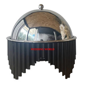 Ensemble de deux casseroles en métal de qualité supérieure avec revêtement blanc pour réchauffer les aliments forme ronde décorative fantaisie casserole en métal - Product Image 3