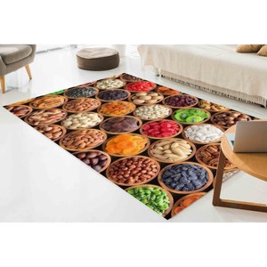 Alfombra Impresa: Moderna, Antideslizante, Diseño Vibrante con Especias, Alfombra Delgada No Tejida - Product Image 4