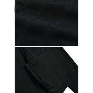 Veste en jean 100 % coton personnalisée avec logo imprimé pour homme – Style vintage, hiver, décontractée, couleur unie, coupe-vent, respirante, boutonnée - Product Image 2