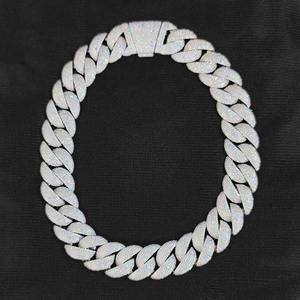 Moissanite VVS Diamond Chain 20mm Iced Out Round Cut Diamond <b>for</b> <b>Men</b> Jewelry 925 <b>Sterling</b> <b>Silver</b> - Product Image 5