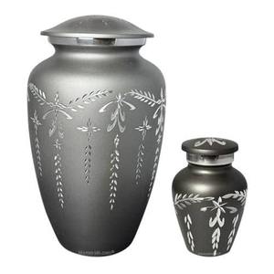 ภาชนะใส่เถ้ากระดูกทำจากอลูมิเนียมสำหรับผู้ใหญ่ทันสมัยพร้อมดีไซน์ใบไม้สำหรับงานแกะสลักและเก็บขี้เถ้า - Product Image 1