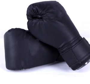 Gants de boxe gagnants à lacets de couleur noire en cuir véritable Gants de boxe de gymnastique personnalisés de haute qualité - Product Image 2