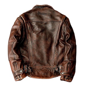 <b>Brown</b> <b>Leather</b> Factory Customized Men's High Street Stand Collar Quilted <b>Jacket</b> with Customizable Embroidery and Craft Designs - Product Image 6