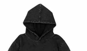 Sudadera con Capucha de Moda Urbana 2025, Estilo Desgastado, al por Mayor, Diseño Personalizado, Lavado Ácido, Borde Crudo - Product Image 3