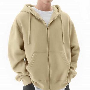 Sudadera con Capucha para Hombre, Color Sólido, con Cierre, Básica, Mezcla de Algodón, Térmica, de la Mejor Calidad, Manga Larga, Secado Rápido, con Cierre Completo - Product Image 4