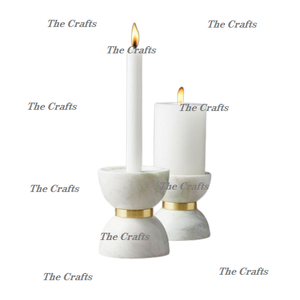 Bougeoir de couleur blanche marbrée Ensemble de deux tailles différentes Bougeoir le plus vendu pour accessoires de table - Product Image 1