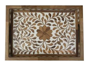 Bandeja DE SERVICIO DE fregona de madera maciza de diseño nuevo y de tendencia con asas para un fácil agarre y un servicio conveniente - Product Image 3