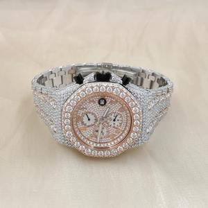 Nuevo Reloj de Pulsera para Hombre, Diseño Exclusivo de Hip Hop, Tendencia en Joyería, Diamantes Moissanite, 20 mm, Oro Amarillo, Acero Inoxidable - Product Image 1