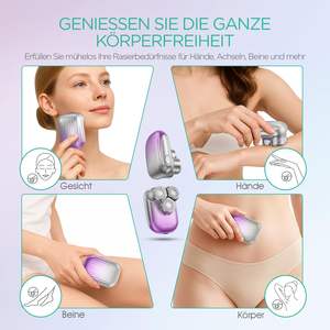 Depiladora Eléctrica Portátil para Mujer, Afeitadora para Zona Íntima y Facial, para Brazos y Piernas, Impermeable, Recargable Tipo-C, Color Morado - Product Image 5