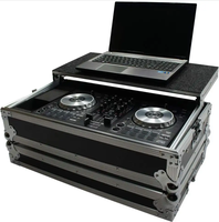 Boîtier en aluminium personnalisé, boîtier de glissement de vol en contreplaqué avec support d'ordinateur portable, boîtier de DJ Road