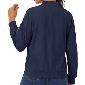 Blouson Bomber en Toile de Qualité Supérieure avec Fermeture Éclair, Coupe-Vent, Chaud, Respirant, Manches Longues, Coupe Classique pour Femme - Product Image 2