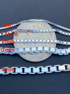 กล่องคลาสสิก925ทึบสร้อยเงินแท้ unisex เครื่องประดับแฟชั่นทันสมัยไม่มีเพชรสำหรับผู้ชายและผู้หญิง - Product Image 4