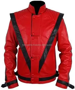 热销红色男士皮夹克电影名人服装定制系列PU或真皮夹克