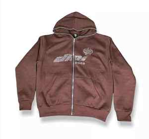 2025 nouveaux sweats à capuche pour hommes personnalisés strass sérigraphie Logo français éponge surdimensionné coton lourd lavage à l'acide à capuche - Product Image 4