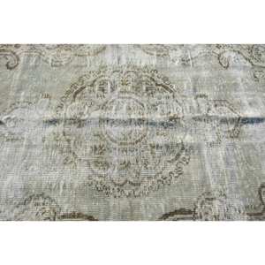 Clásico Beige Marrón 4,5X9,2 pies Respetuoso con el medio ambiente Alfombra de lana de pelo medio Diseño de retazos turcos para comedor Respaldo de látex - Product Image 5