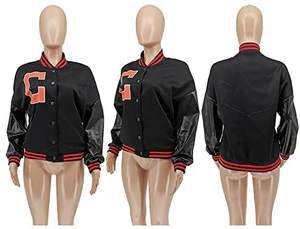 Oem-parches bordados personalizados para mujer, chaqueta de equipo universitario - Product Image 4