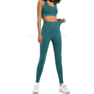 Conjunto Deportivo para Mujer, 2 Piezas, Cintura Elástica, Transpirable, Spandex/Poliéster, Hecho en Pakistán, Diseño Liso - Product Image 2