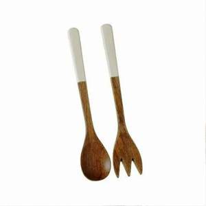 Ensemble de fourchettes en bois de mangue faites à la main ustensiles de cuisine cuillère cadeau Acacia mangue salade ensemble de 2 - Product Image 6