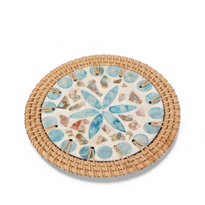 Mother of Pearl <b>Placemat</b> with <b>Rattan</b> for Bulk Wholesale Orders Featuring Cost Effective Pricing From Vietnam - Product Image 5