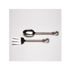 พรีเมี่ยมดูโลหะ Flatware ใหม่คดเคี้ยวเซิร์ฟเวอร์สลัดสำหรับการให้บริการโลหะชุดช้อนส้อมสำหรับโรงแรมและเครื่องครัวใหม่ชุดช้อนส้อม - Product Image 1