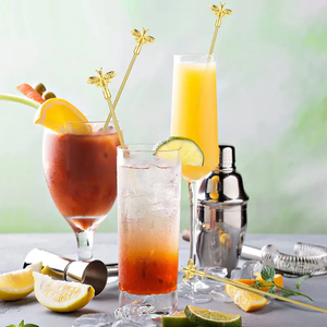 Agitateur magnifiquement conçu plaqué or pour mélanger des hamburgs de glace dans des cocktails jus et vins pour les barmans Agitateurs à bas prix - Product Image 3