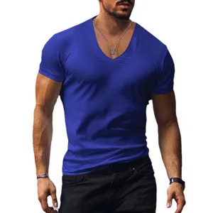 Premium erkekler o boyun T shirt kısa kollu o boyun T shirt basit düz satın erkek T shirt düz rahat spor giyim özelleştirilmiş